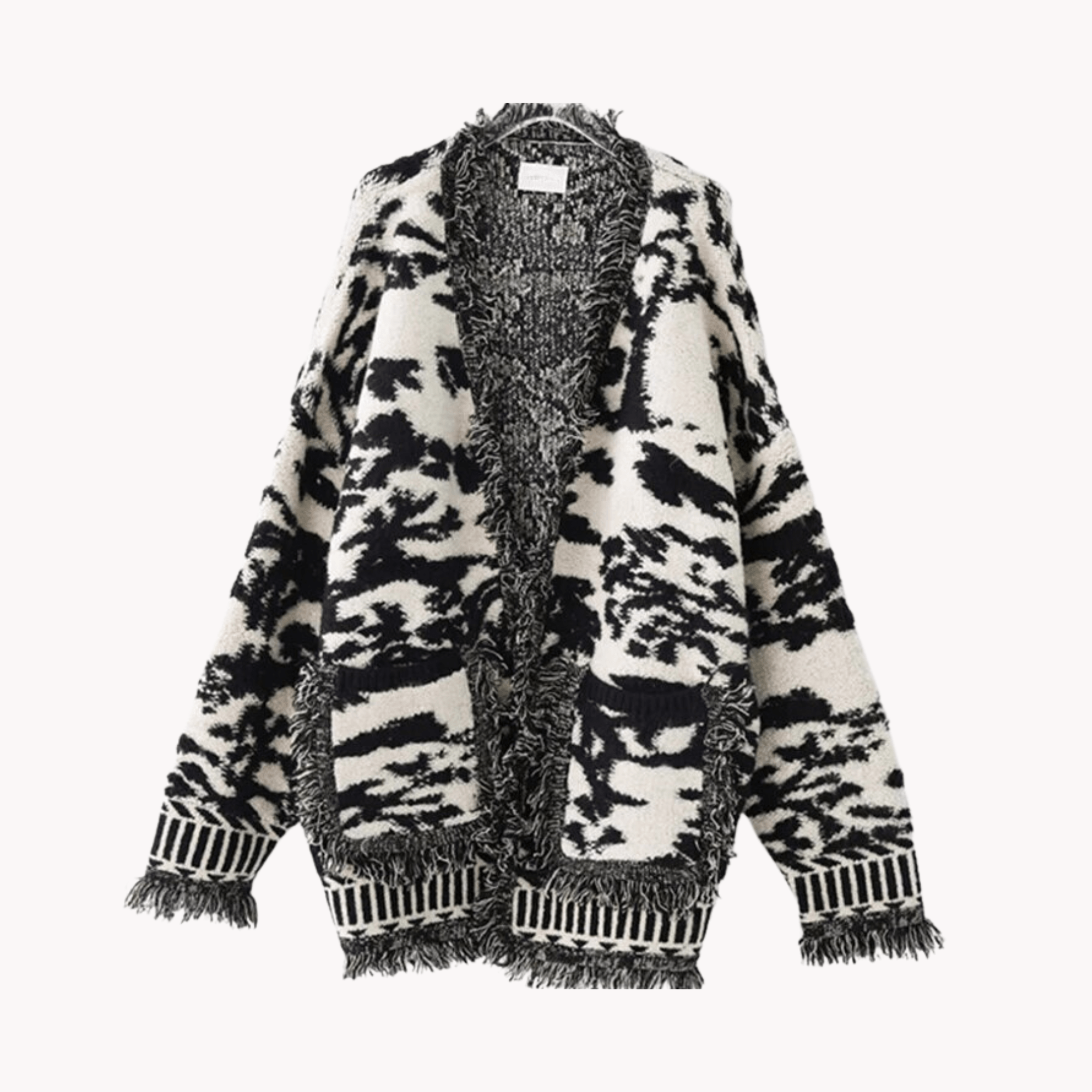 Tassel Hem Marbled Knit Sweater - Kelly Obi New York