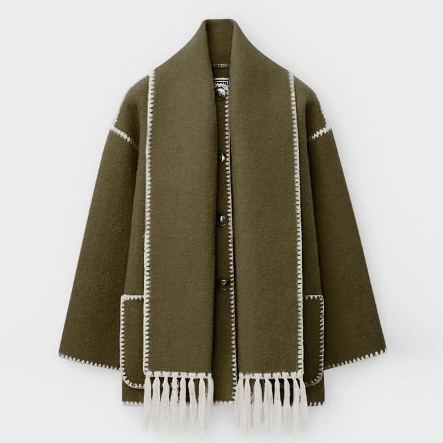 Tassel Scarf Collar Jacket - Final Sale - Kelly Obi New York