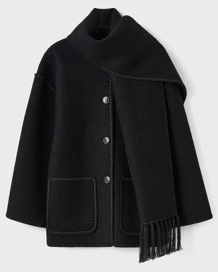 Tassel Scarf Collar Jacket - Final Sale - Kelly Obi New York