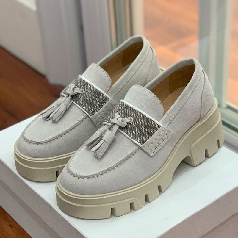 Suede White Sole Loafers