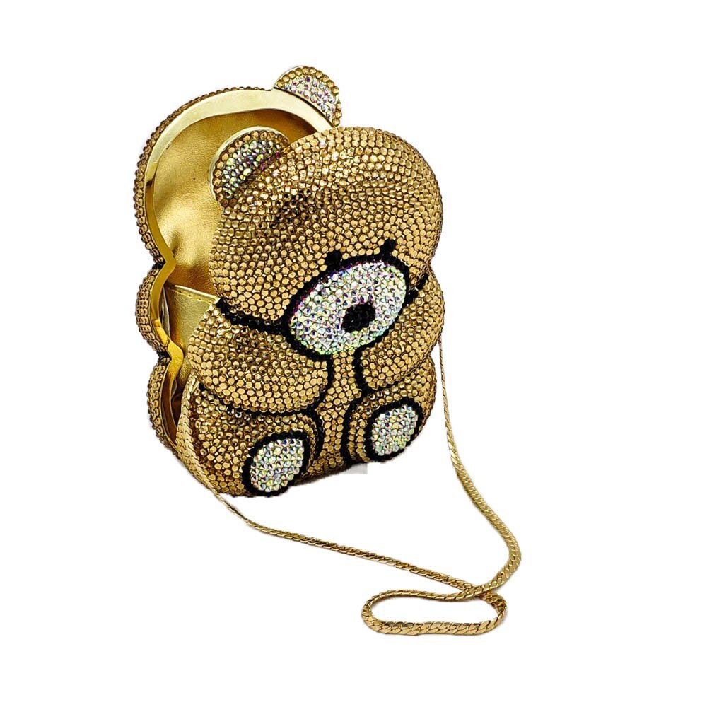 Teddy Gold Crystal Handbag - Kelly Obi New York