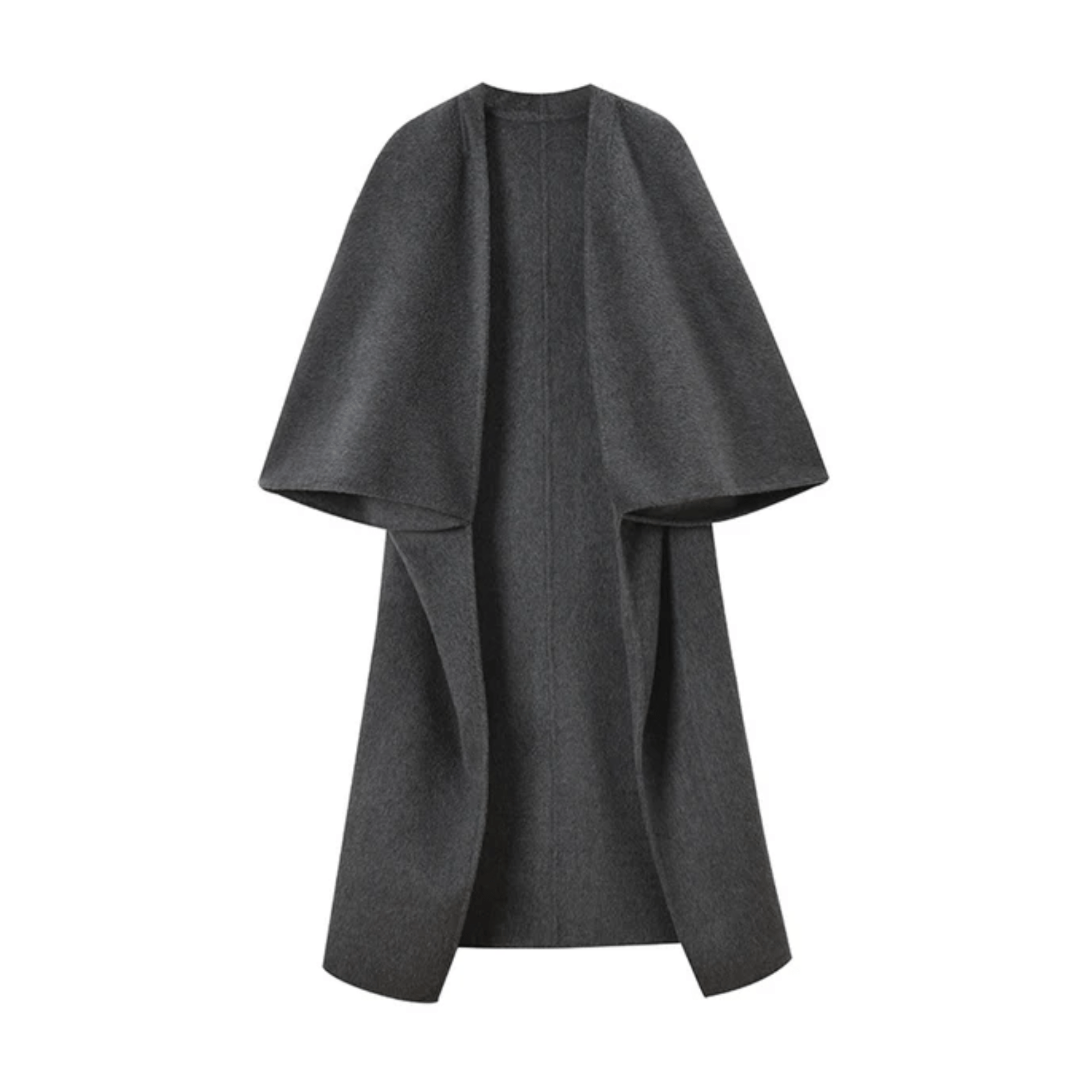 Three Quarter Sleeves Woolen Overcoat - Kelly Obi New York