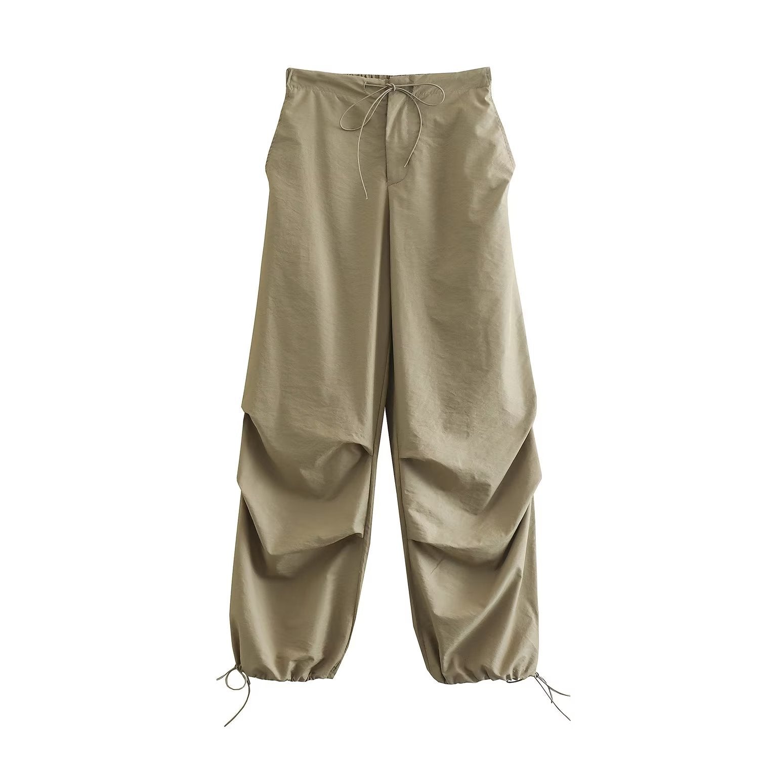 Tie Waist Pleated Baggy Sweatpants - Kelly Obi New York