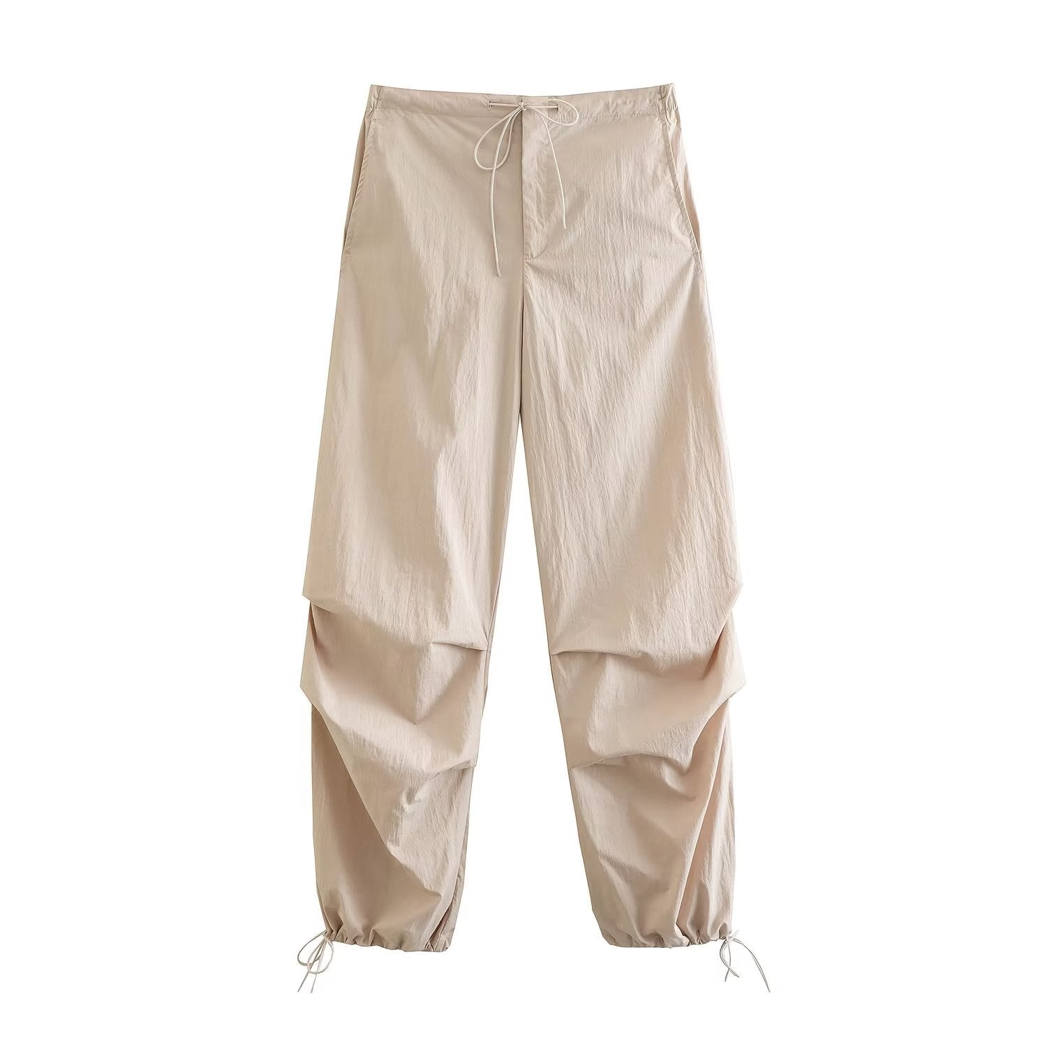 Tie Waist Pleated Baggy Sweatpants - Kelly Obi New York