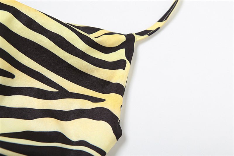 Tiger Stripes Halter Bodycon Dress - Kelly Obi New York