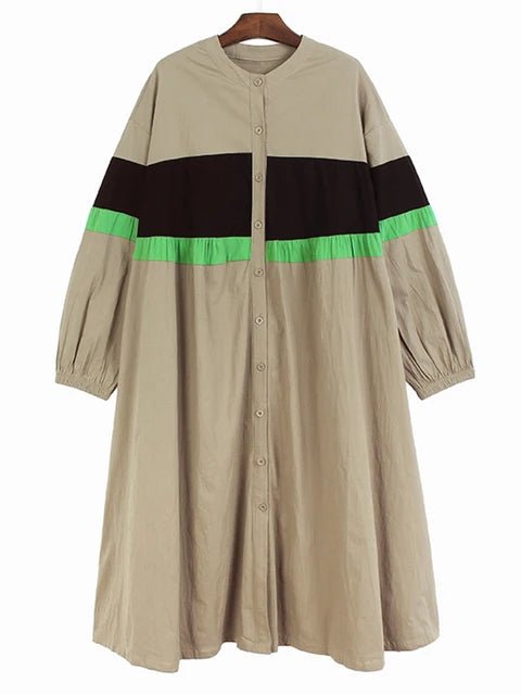 Tri-Color Long Sleeve Midi Dress - Kelly Obi New York