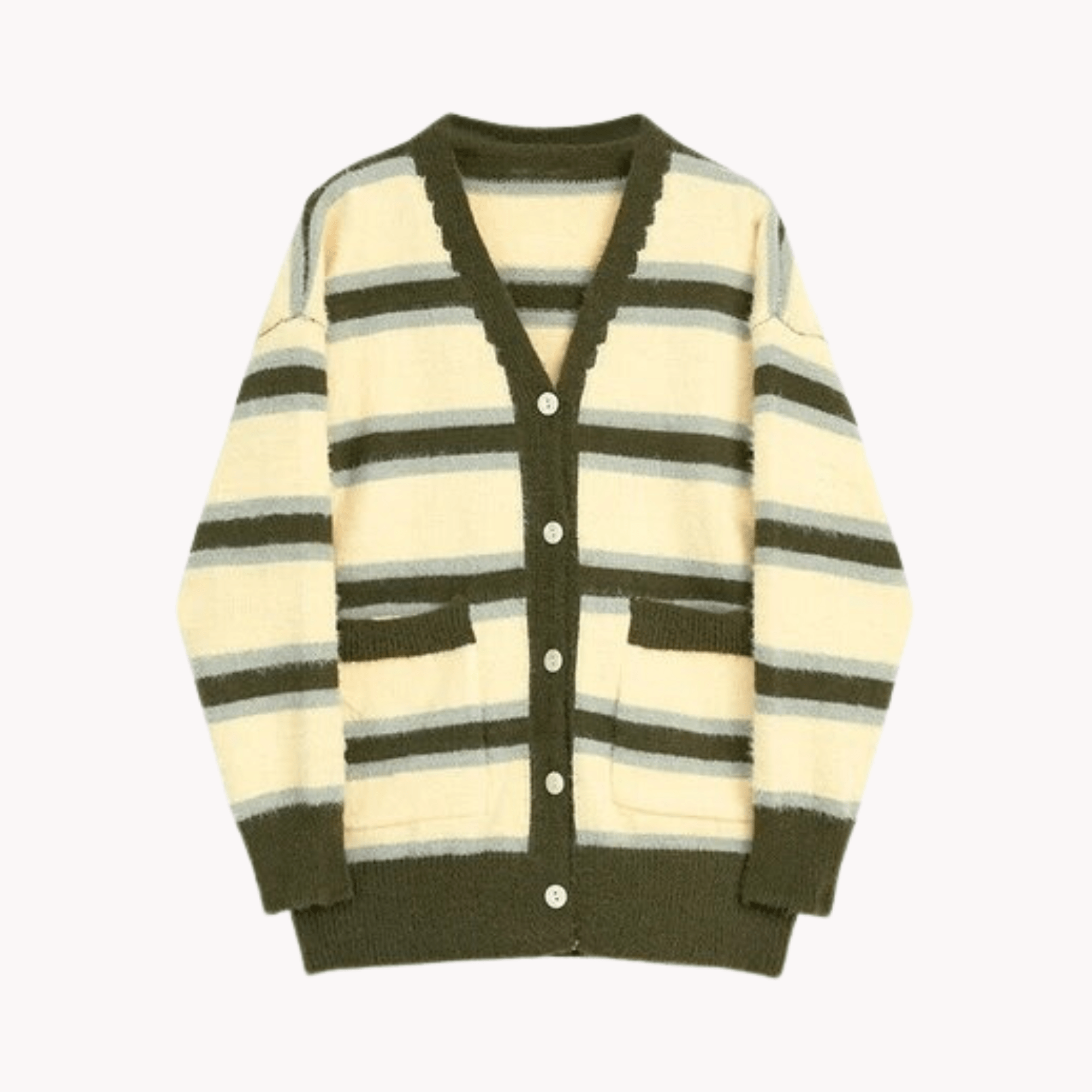 Tri-Color Striped Oversized Knit Sweater - Kelly Obi New York