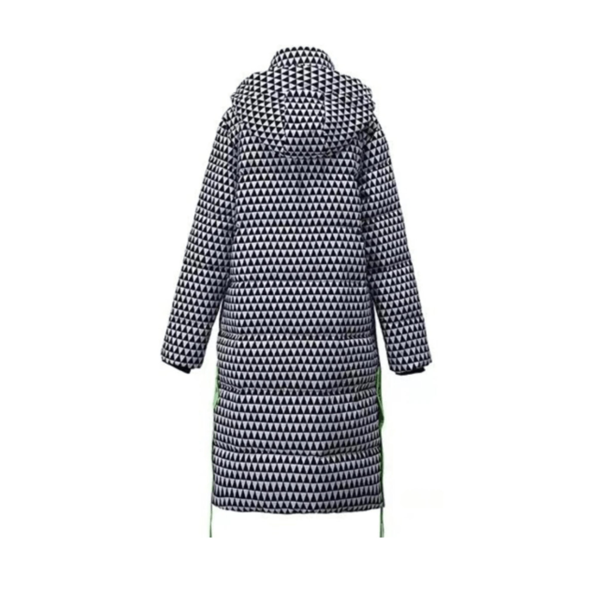 Triangle Checker Hooded Puffer Coat - Kelly Obi New York