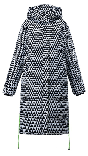 Triangle Checker Hooded Puffer Coat - Kelly Obi New York