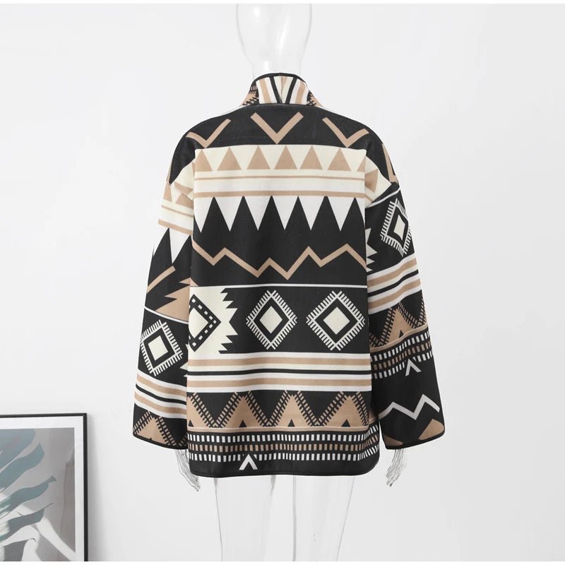 Tribal Print Single Breasted Jacket - Kelly Obi New York