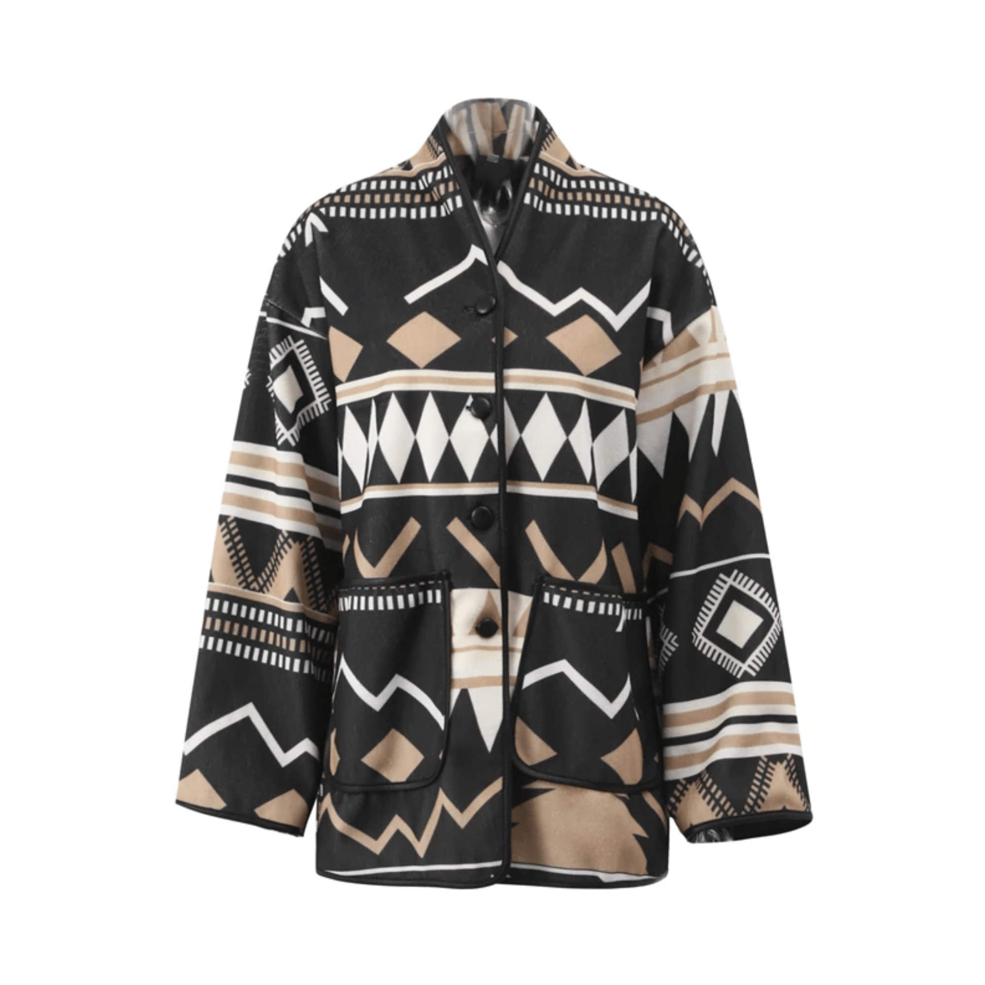 Tribal Print Single Breasted Jacket - Kelly Obi New York