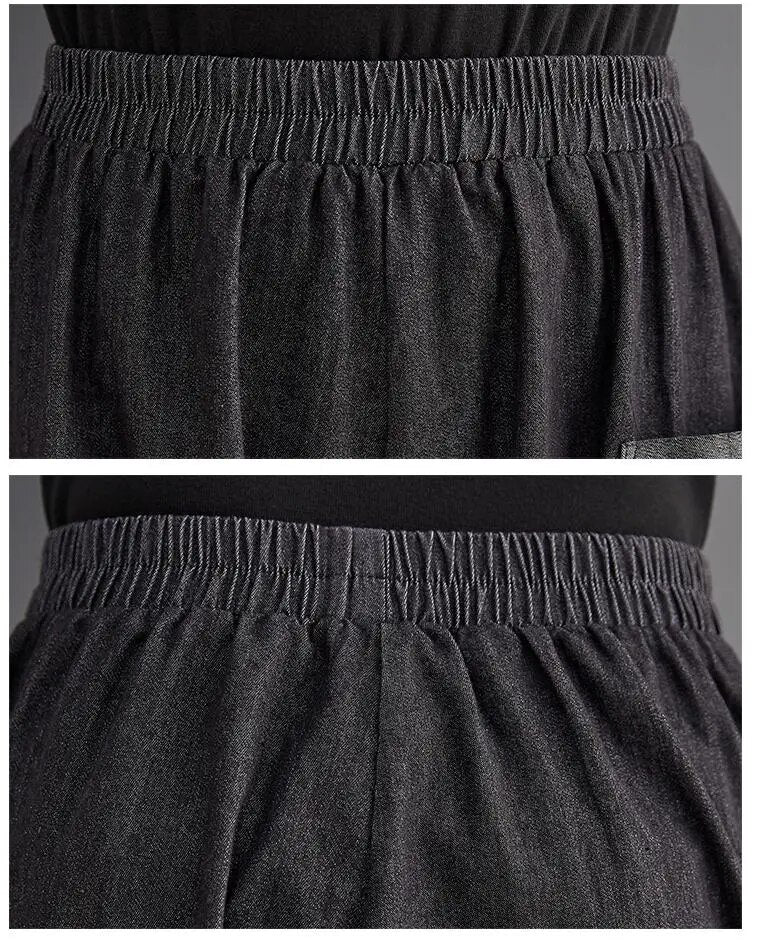 Triple Pocket Wide-Leg Denim Pants - Kelly Obi New York