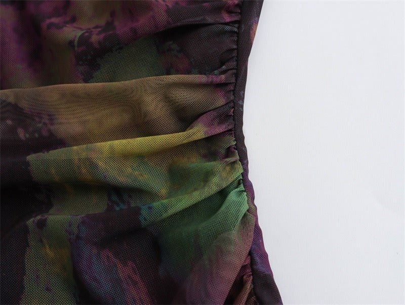 Tulle Backless Pleated Midi Dress - Kelly Obi New York