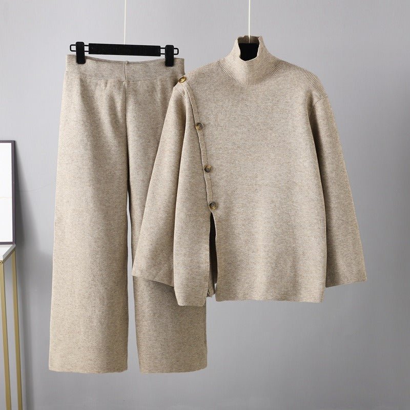 Turtleneck Sweater and Pants Knit Set - Kelly Obi New York