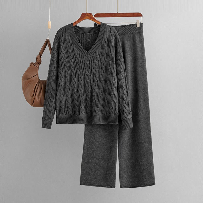 Twist Knit Sweater and Pants Set - Kelly Obi New York