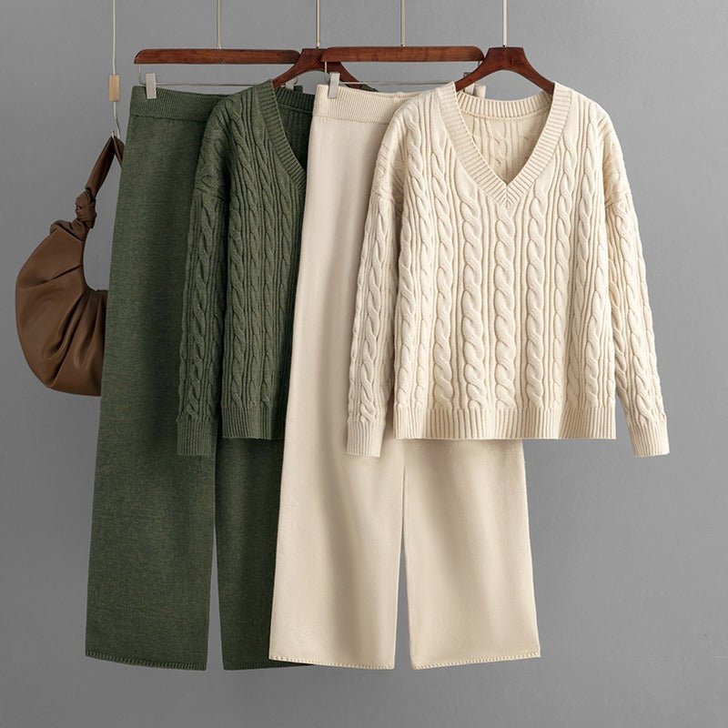 Twist Knit Sweater and Pants Set - Kelly Obi New York