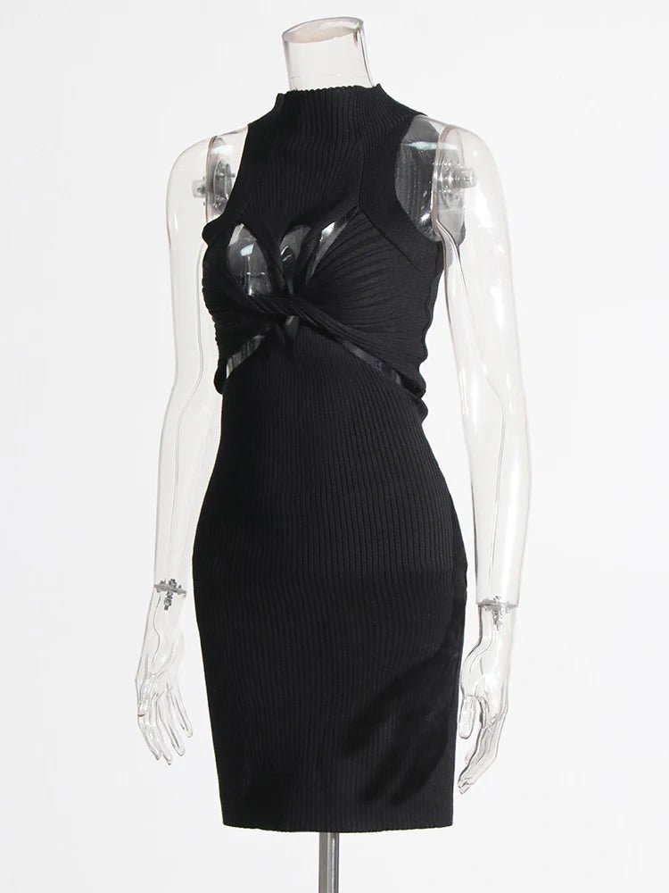 Twisted Bodycon Sleeveless Mini Dress - Kelly Obi New York