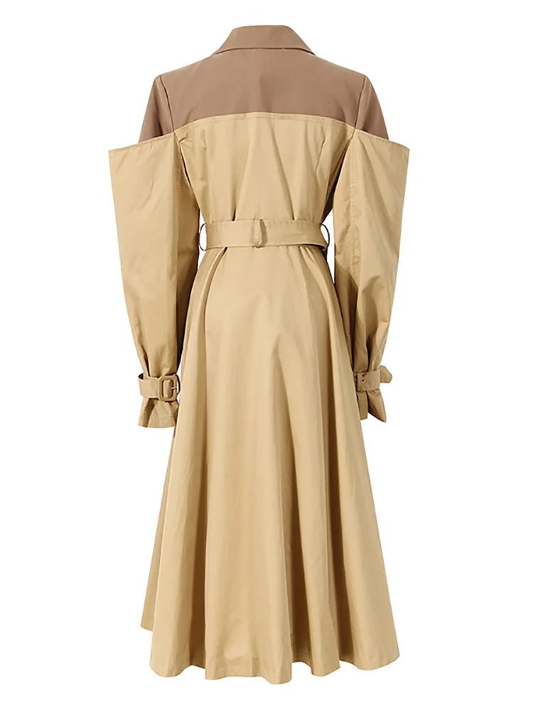 Two-Tone Belted Trench Coat - Kelly Obi New York