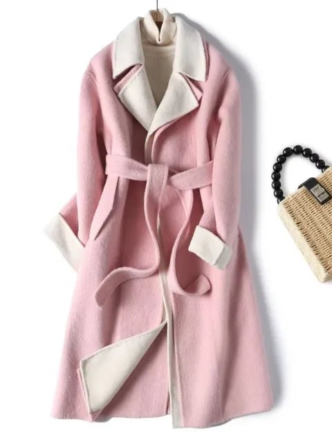 Two Tone Belted Trench Coat - Kelly Obi New York