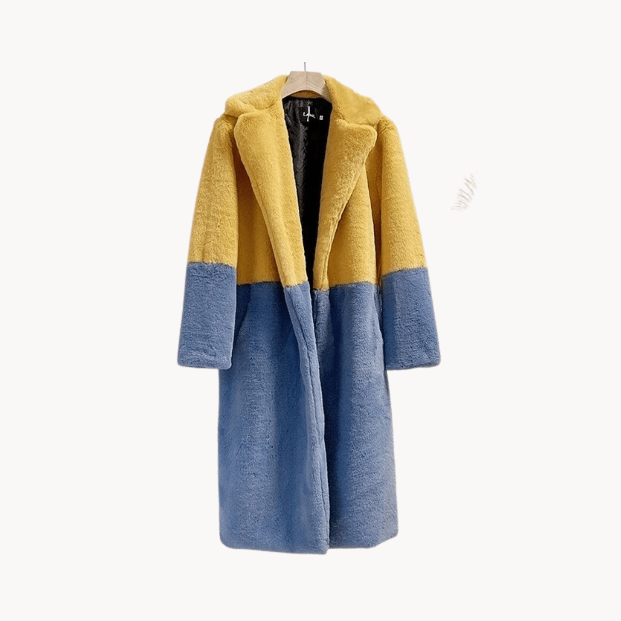 Two-Tone Faux Fur Loose Coat - Kelly Obi New York