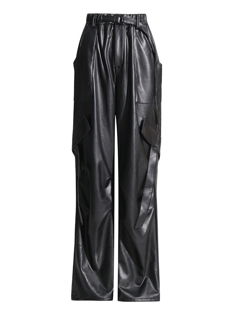 Vegan Leather Cargo Pants - Kelly Obi New York