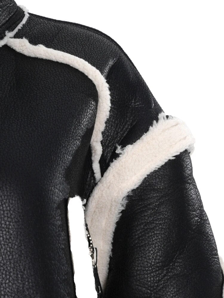 Vegan Leather Wool Patchwork Jacket - Kelly Obi New York