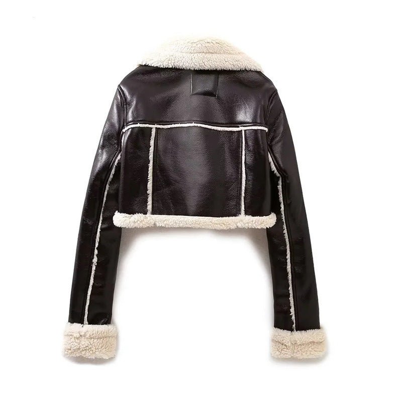 Warm Faux Leather Short Jacket - Kelly Obi New York