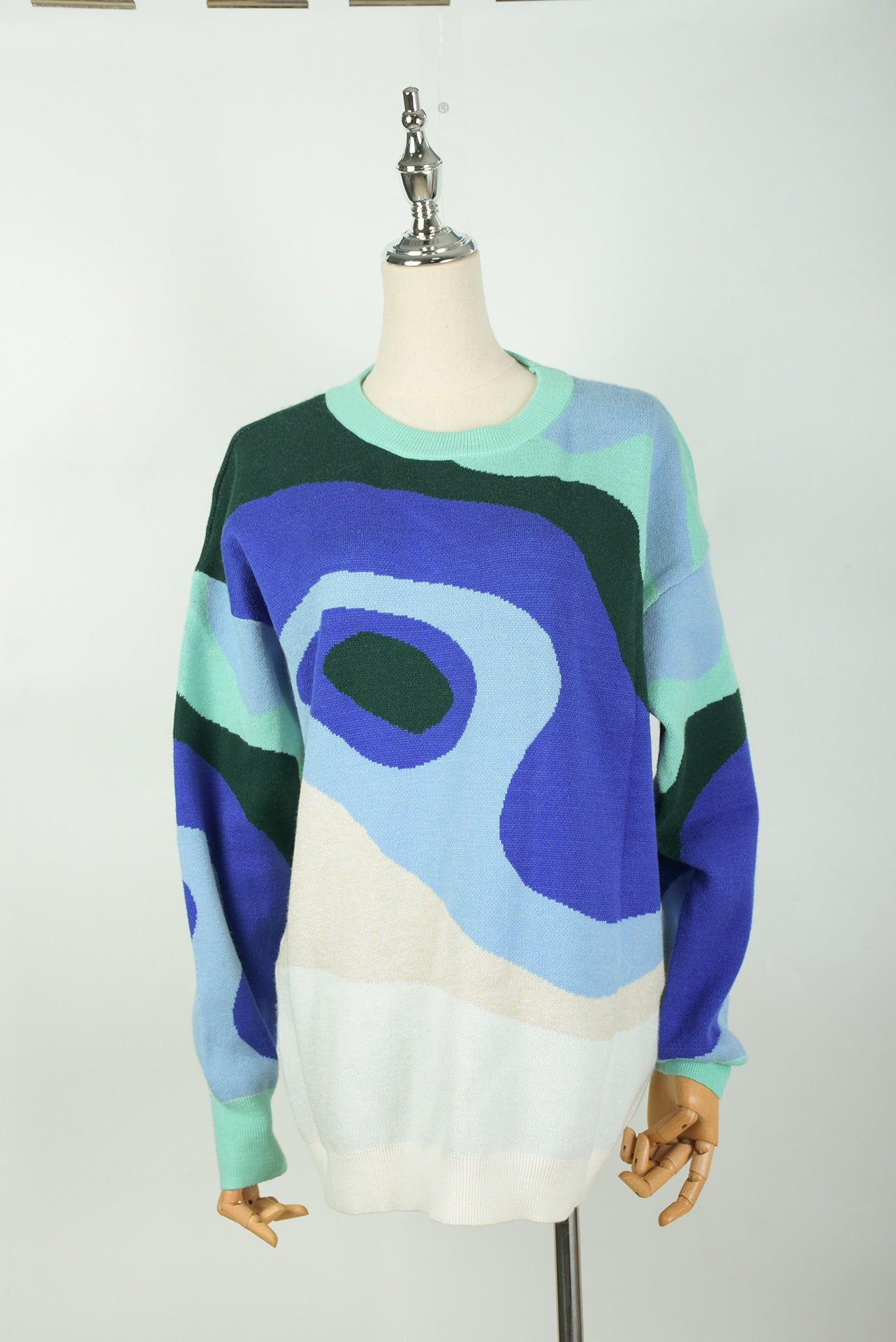 Watercolor Swirls Knit Pullover - Kelly Obi New York