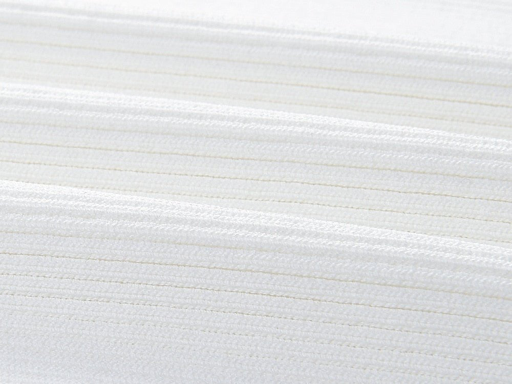White Knitted Bell Sleeves Dress - Kelly Obi New York