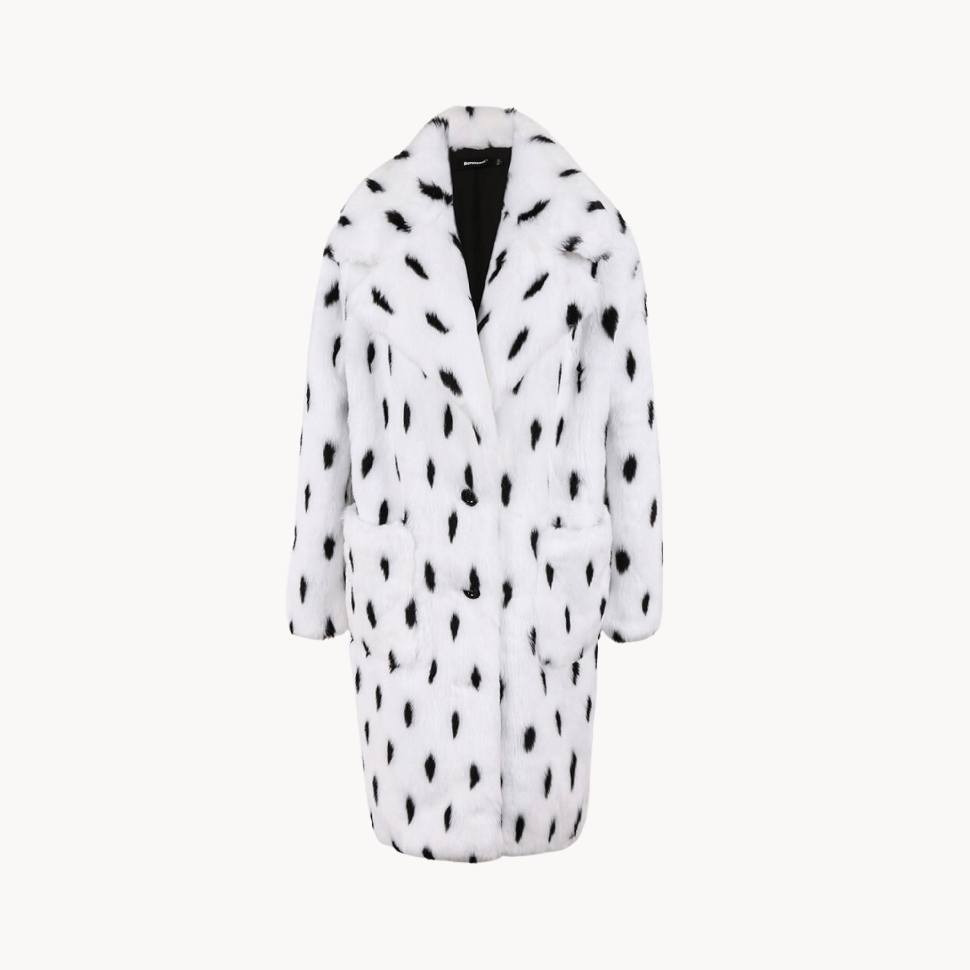 White Polka Dot Faux Fur Jacket - Kelly Obi New York