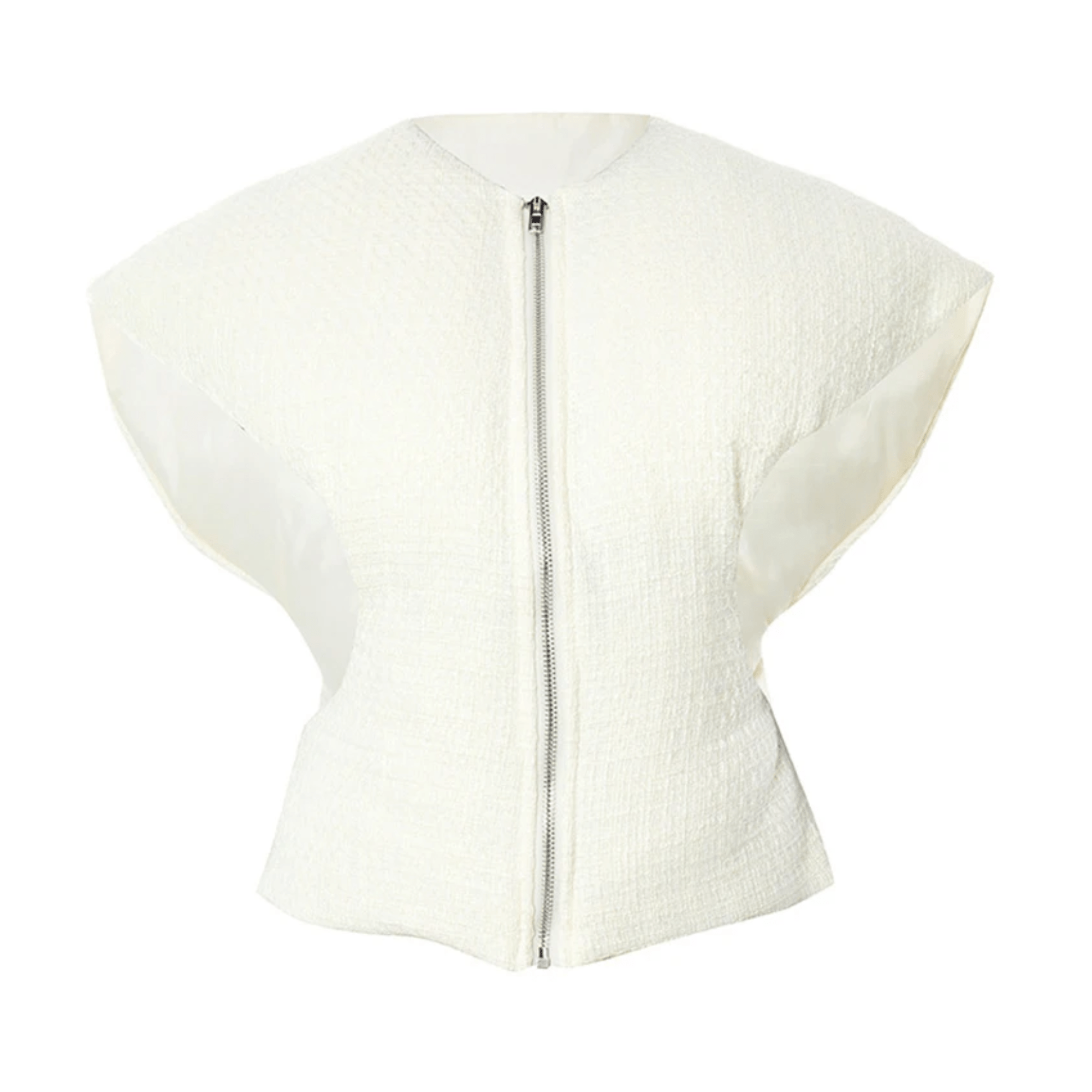Wide Shoulder Cotton-Padded Vest - Kelly Obi New York