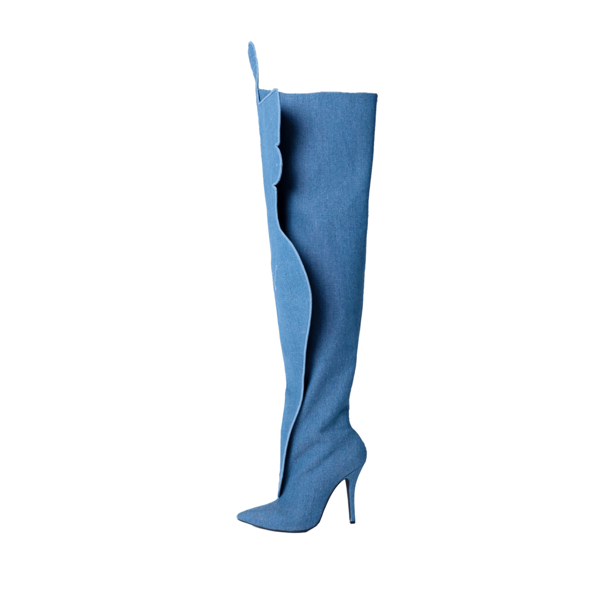 Winged Back-Zip High Boots - Kelly Obi New York