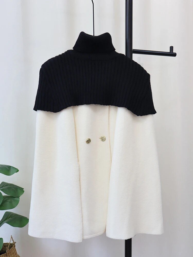 Woolen Knit Shawl Double-Sided Coat - Kelly Obi New York