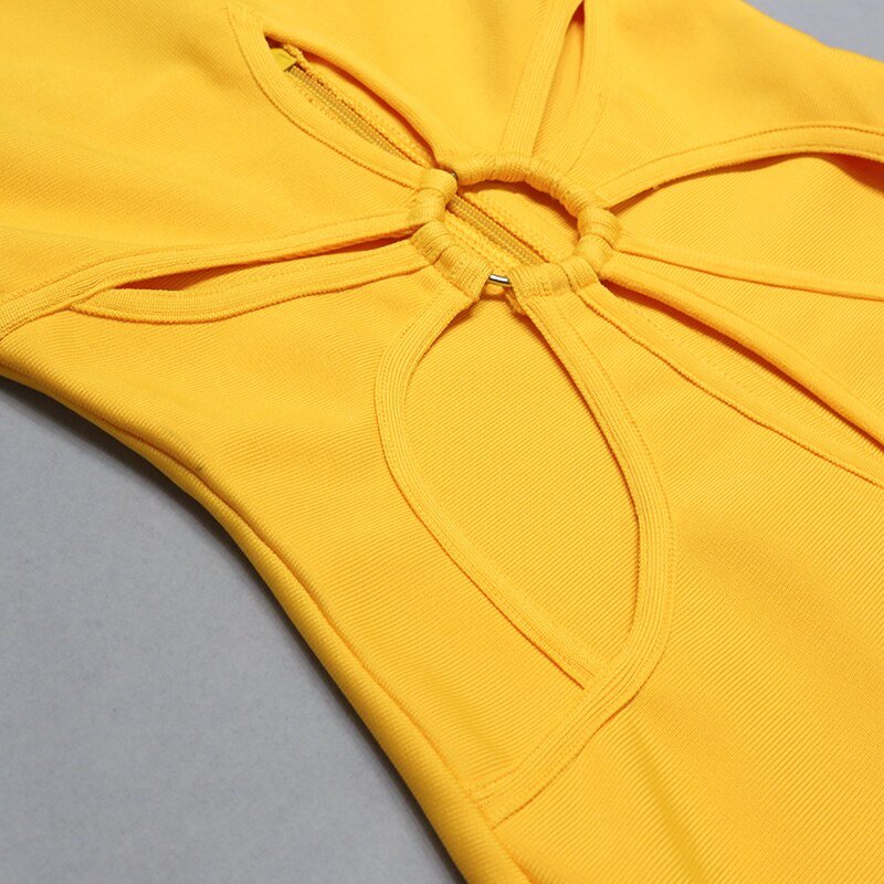 Yellow Sunflower Bandage Dress - Kelly Obi New York