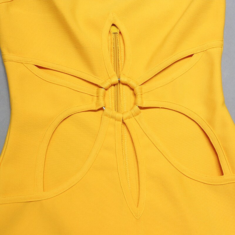 Yellow Sunflower Bandage Dress - Kelly Obi New York