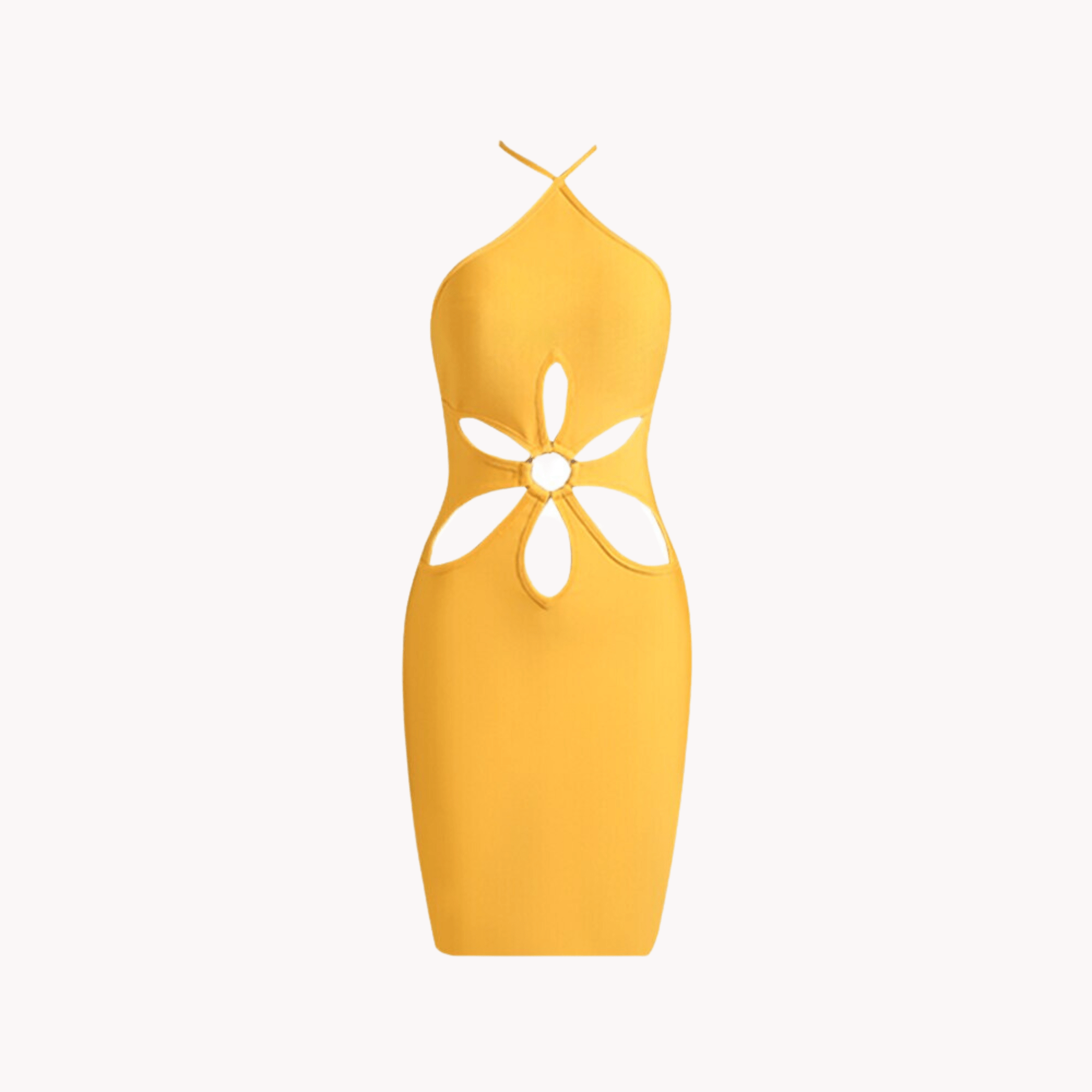 Yellow Sunflower Bandage Dress - Kelly Obi New York