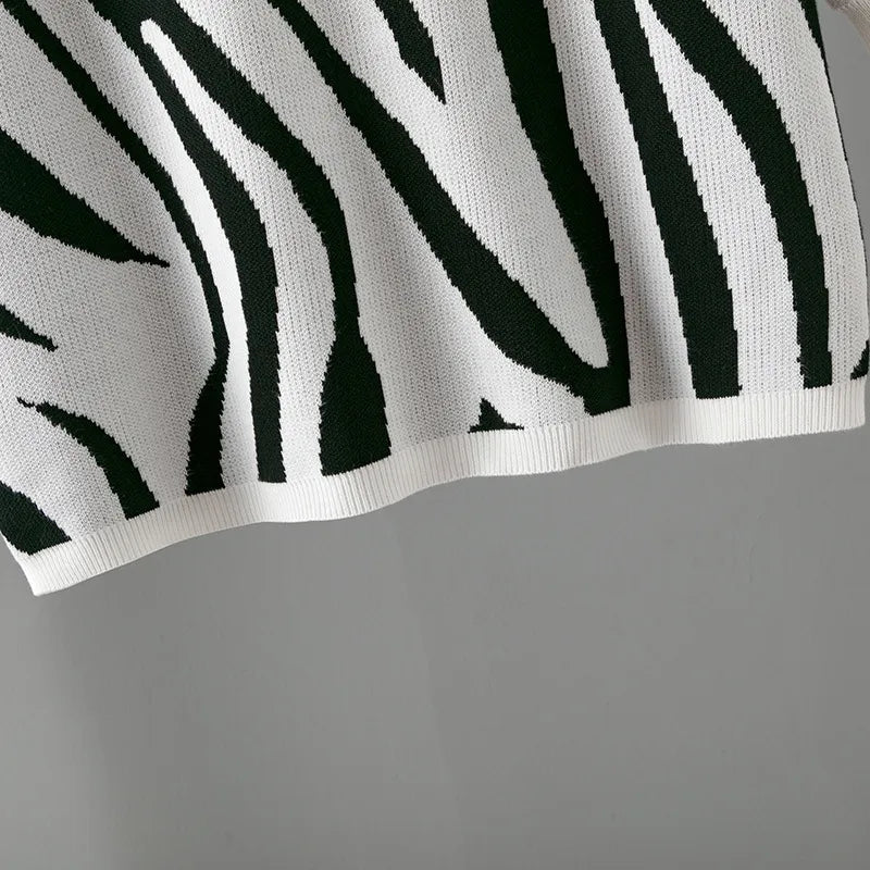 Zebra Loose Fit Knit Sweater - Kelly Obi New York