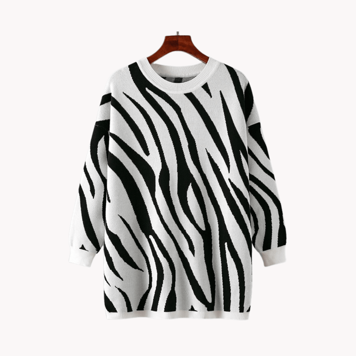 Zebra Loose Fit Knit Sweater - Kelly Obi New York