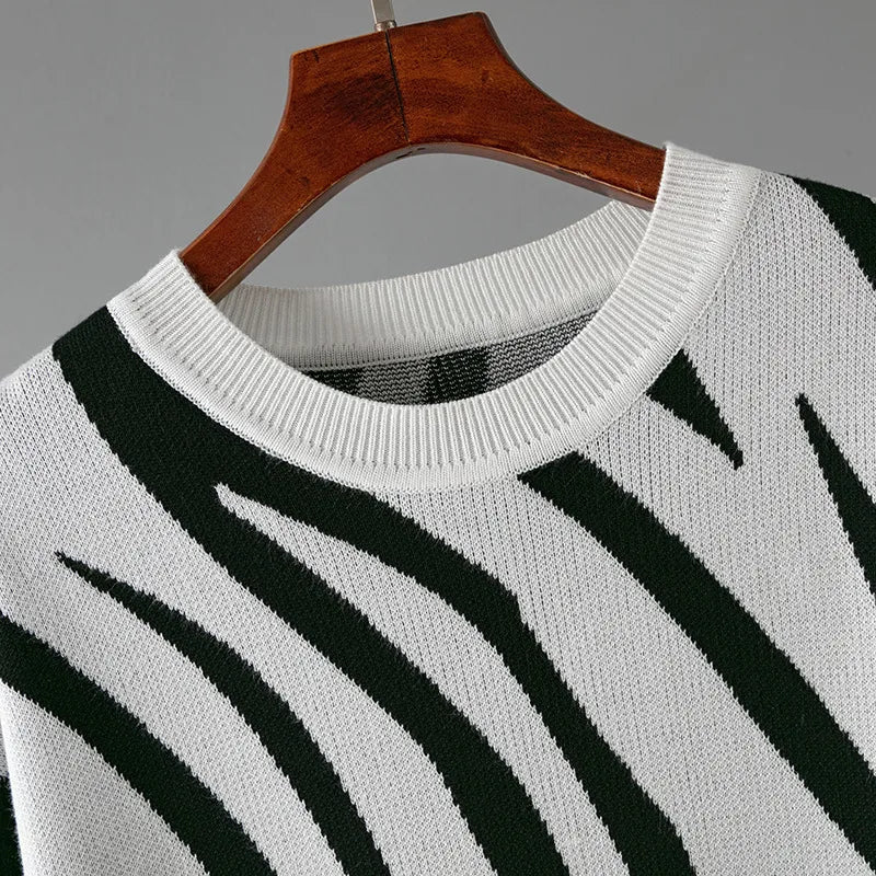 Zebra Loose Fit Knit Sweater - Kelly Obi New York