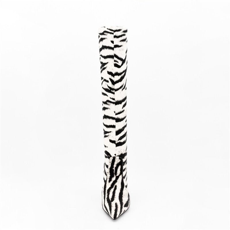 Zebra Print 9cm Slip-on Boots - Kelly Obi New York