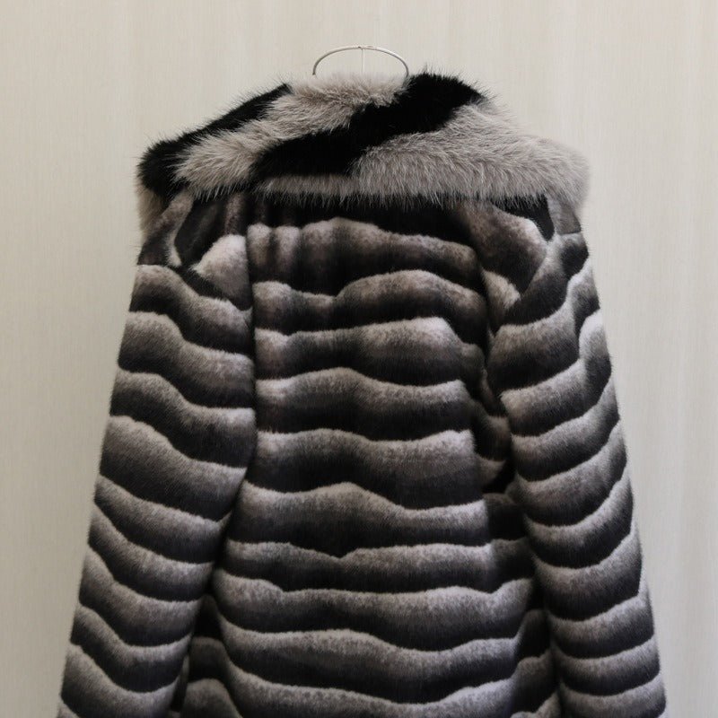 Zebra Stripes Faux Fur Coat - Kelly Obi New York