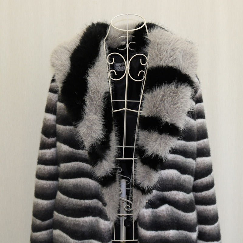 Zebra Stripes Faux Fur Coat - Kelly Obi New York