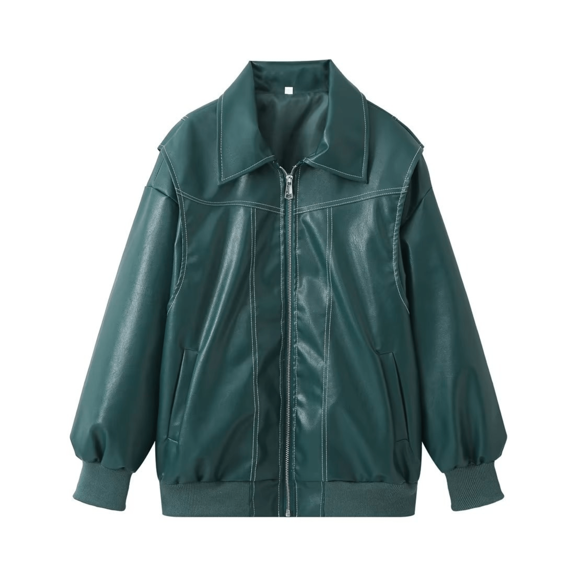 Zip-Up Vegan Leather Jacket - Kelly Obi New York