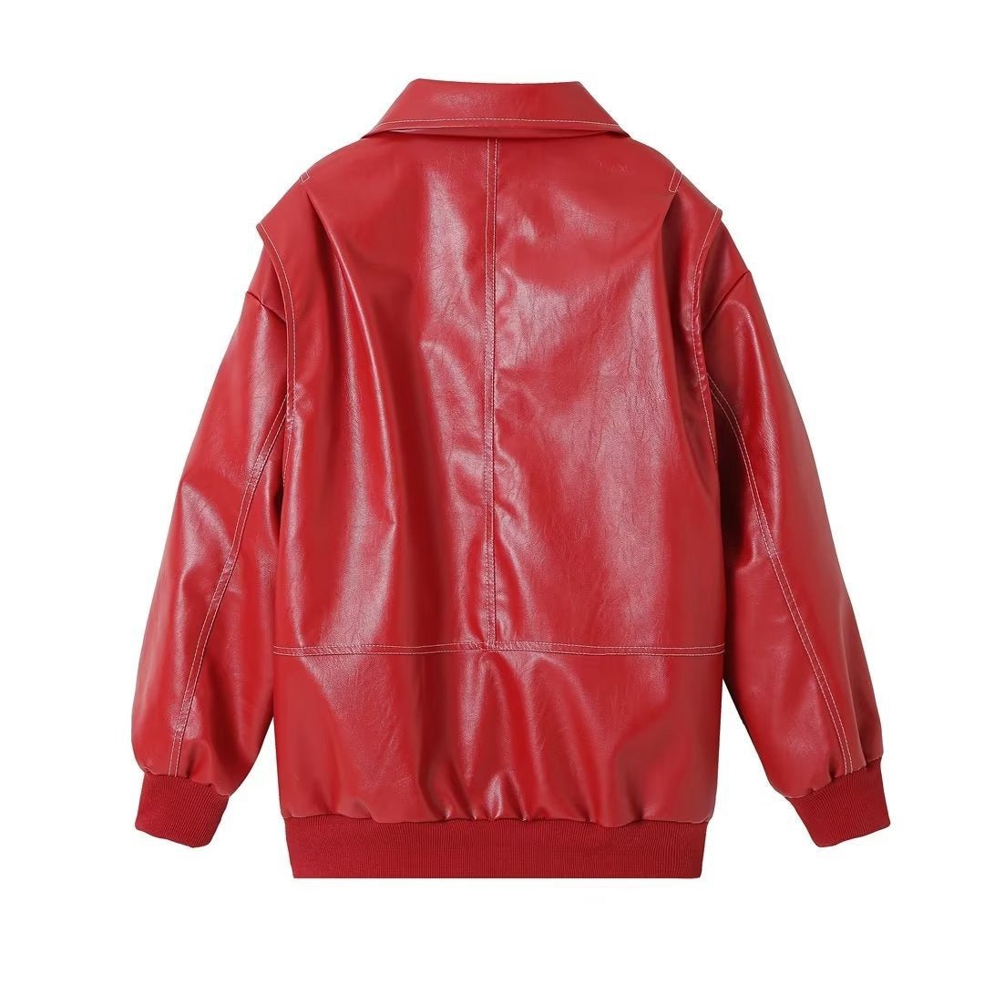 Zip-Up Vegan Leather Jacket - Kelly Obi New York
